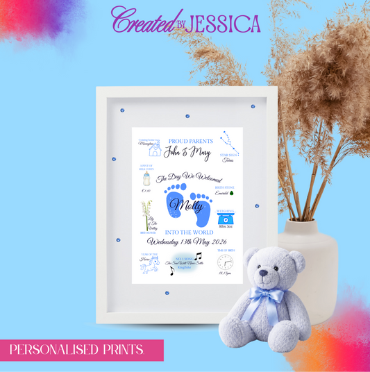 Personalised New Baby Framed Print