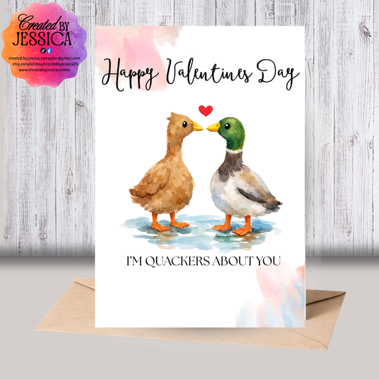 I'm Quackers About You Card - Valentines Card ❤️