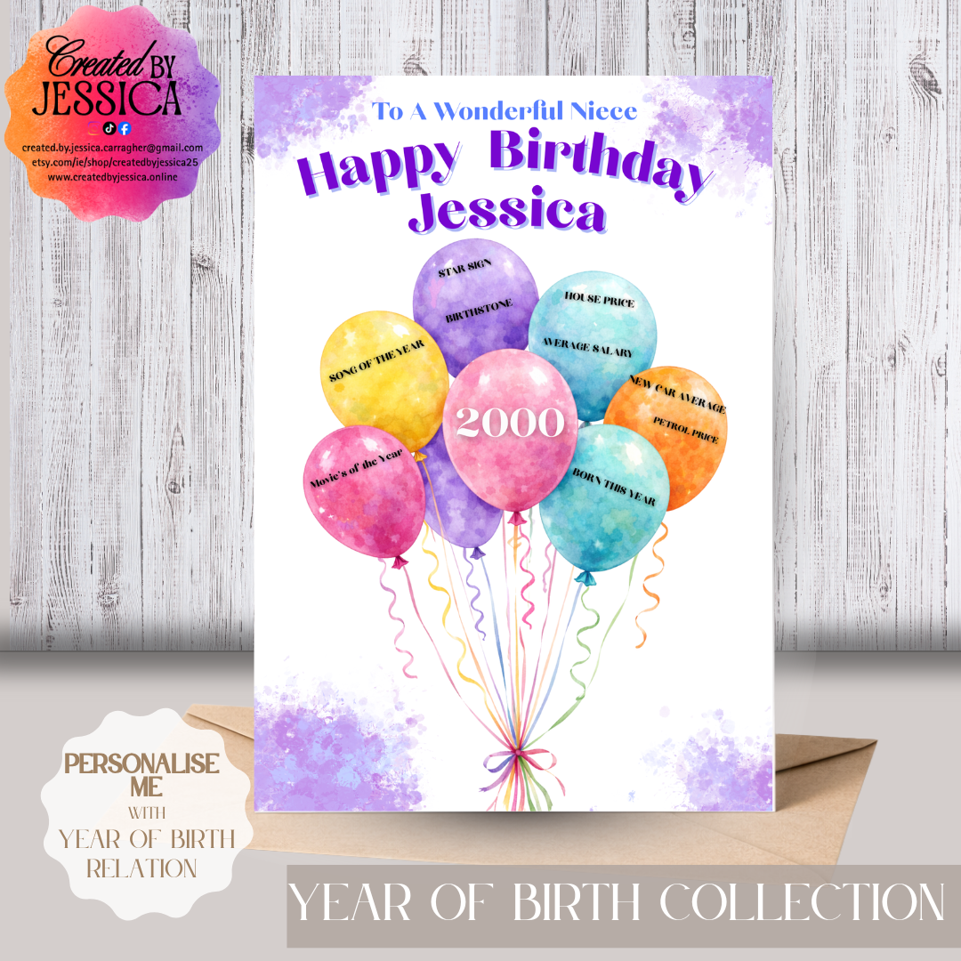 Year of Birth Birthday Cards