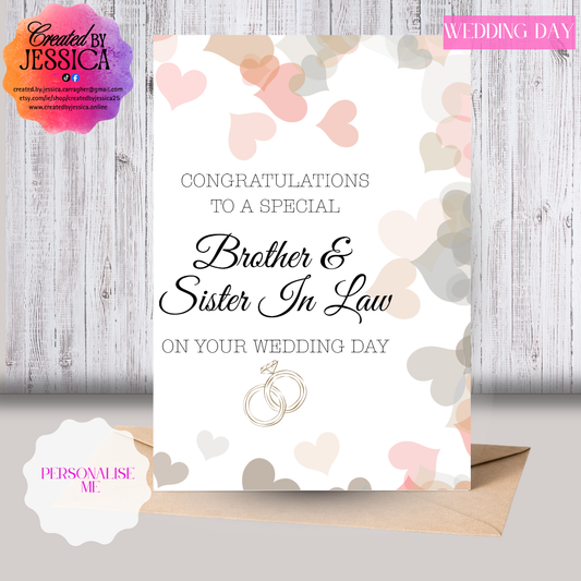 Heart's Wedding Day Card - Personalised