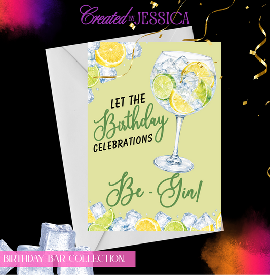 Personalised Gin Birthday Card