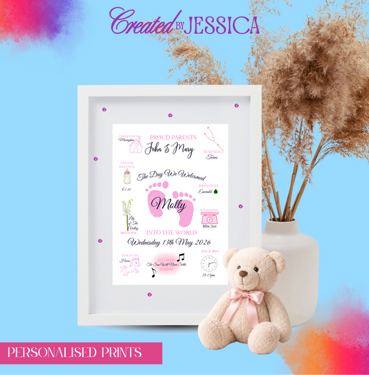 Personalised New Baby Framed Print