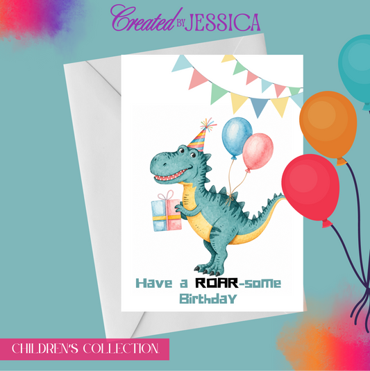 Personalised Dino Birthday Card