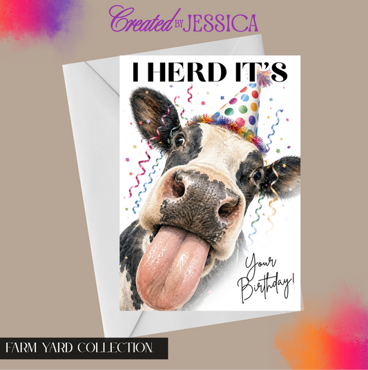 Funny Personalised Cow Birthday Card