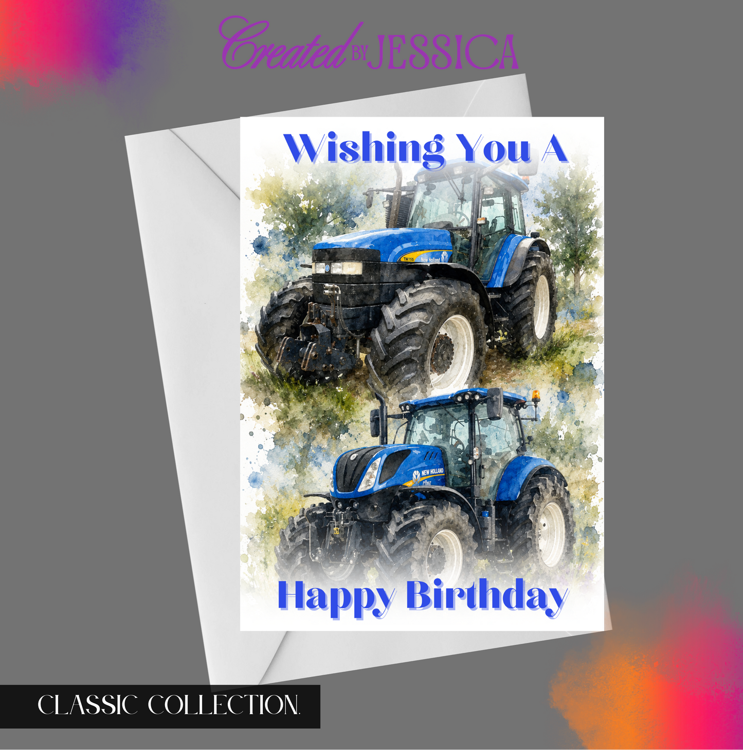 Old to New Personalised New Holland Tractor Birthday Card (Copy)