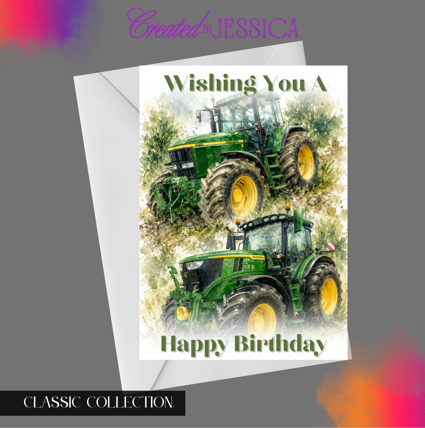 Old to New Personalised Massey Tractor Birthday Card