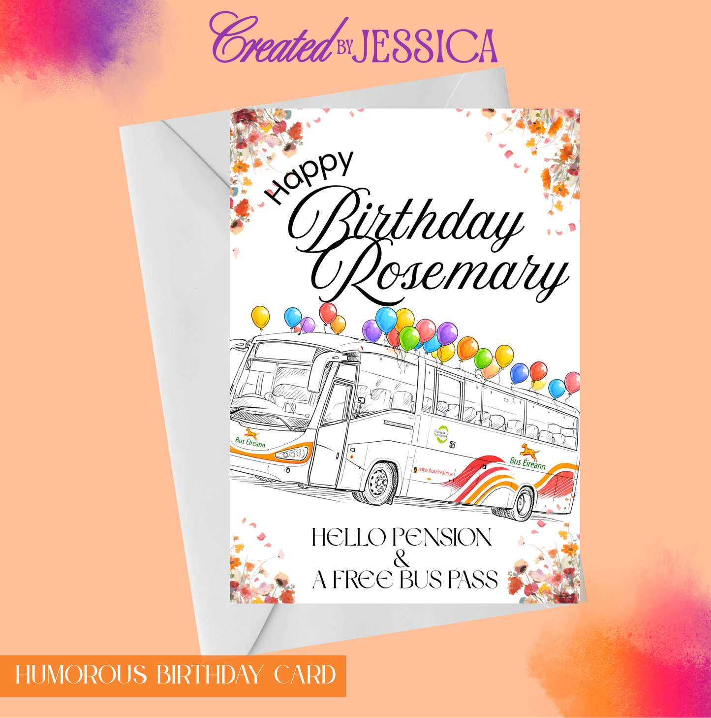 Funny Personalised Bus Pass Birthday Card