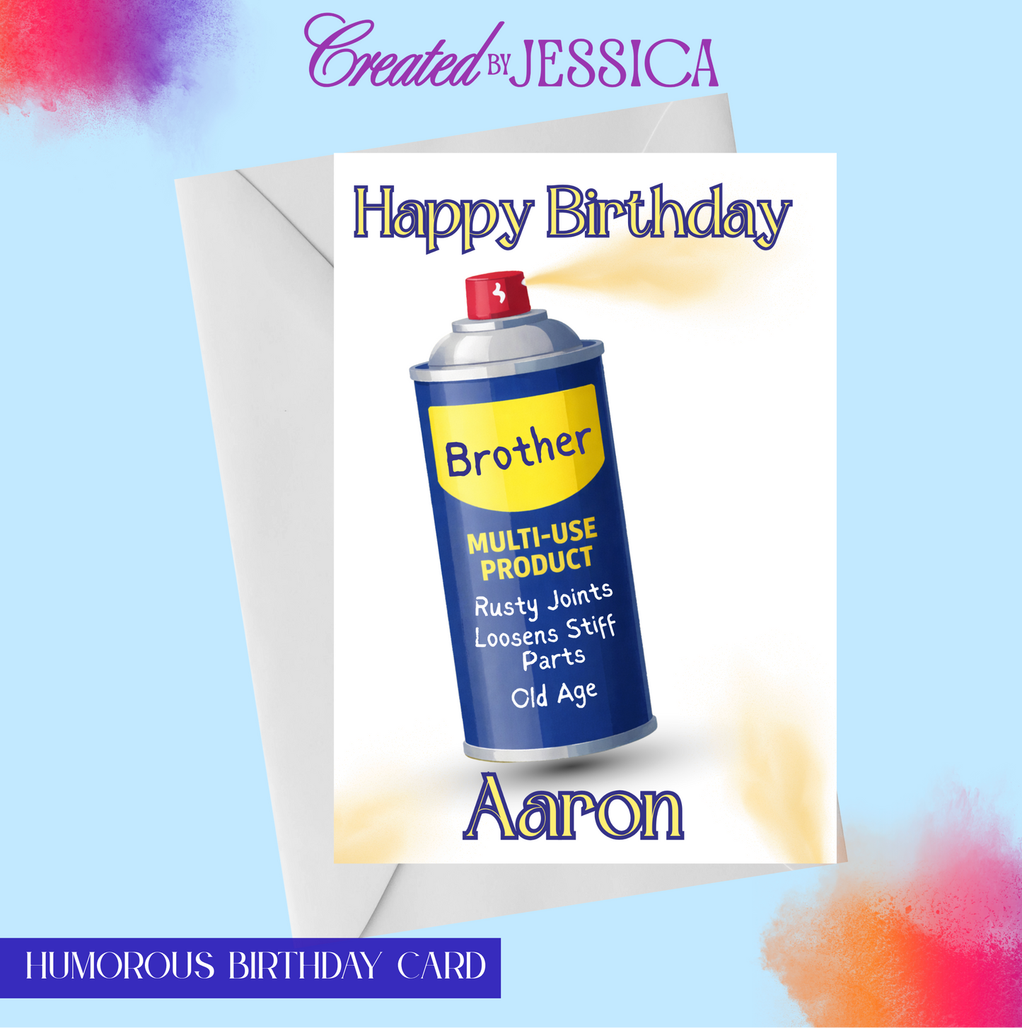 Funny Personalised WD40 Birthday Card
