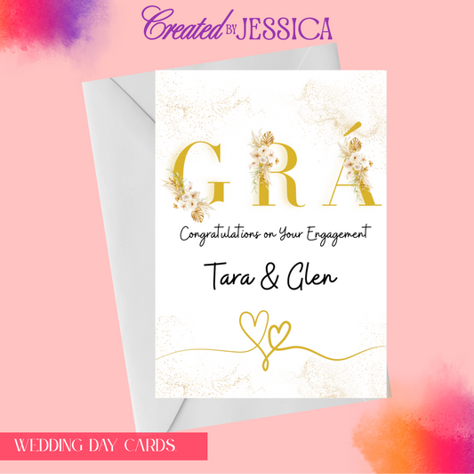 Personalised GRÁ (Love) Wedding Day Card
