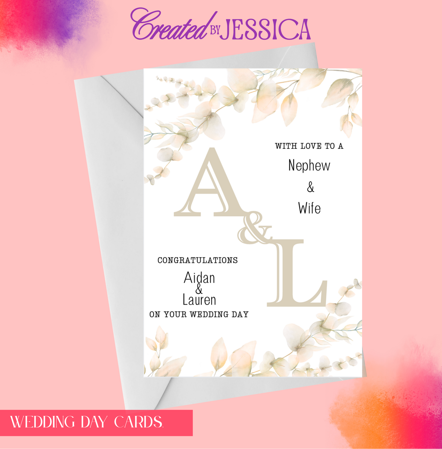 Personalised Initial Wedding Day Card