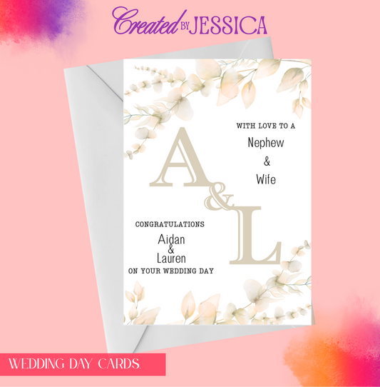 Personalised Initial Wedding Day Card