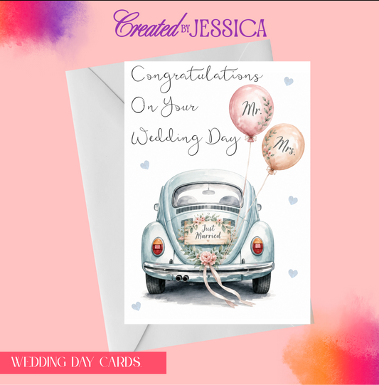 Personalised Just Married Wedding Day