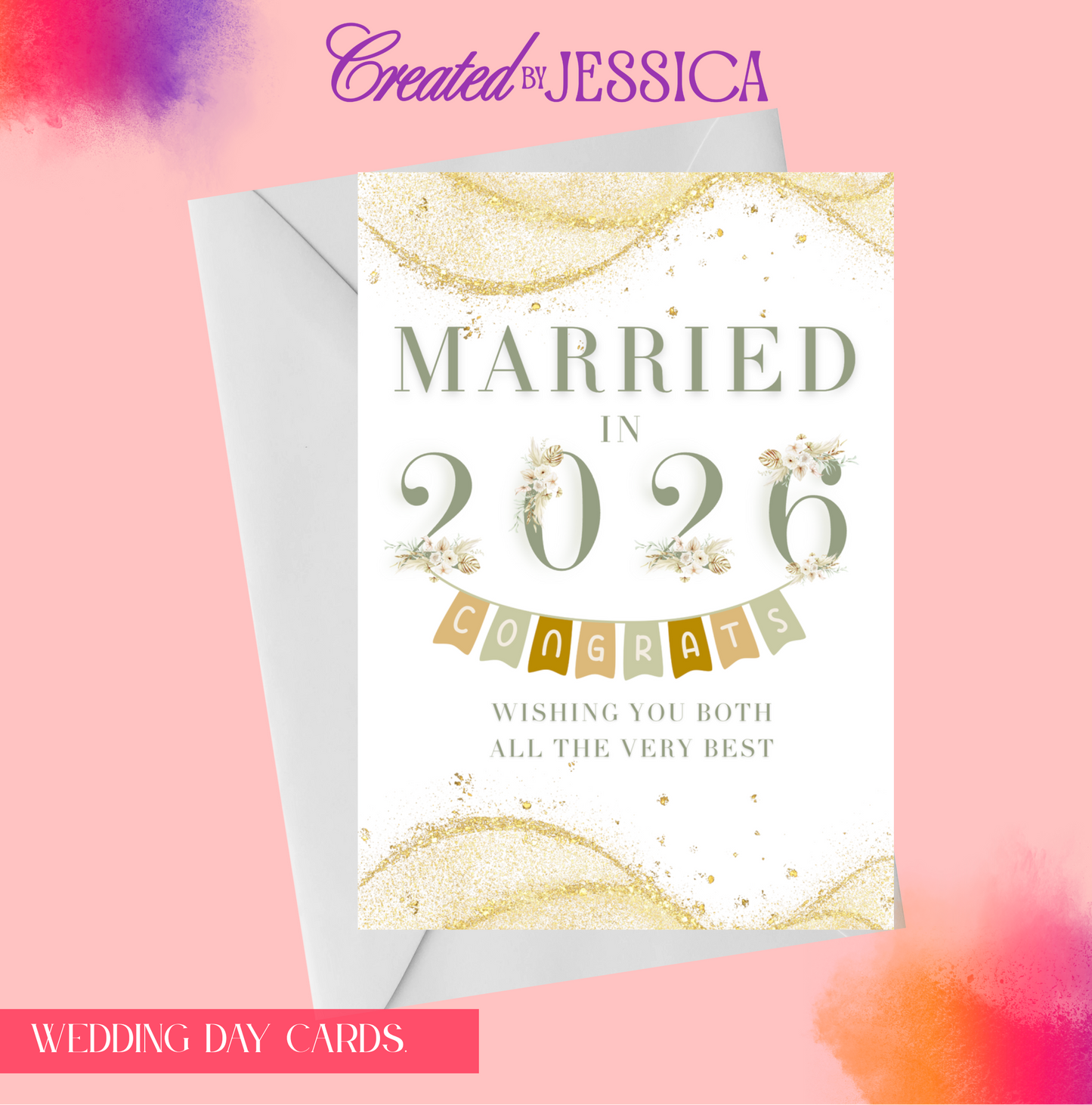 IPersonalised Married In 2026 Wedding Day Card
