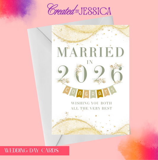 IPersonalised Married In 2026 Wedding Day Card