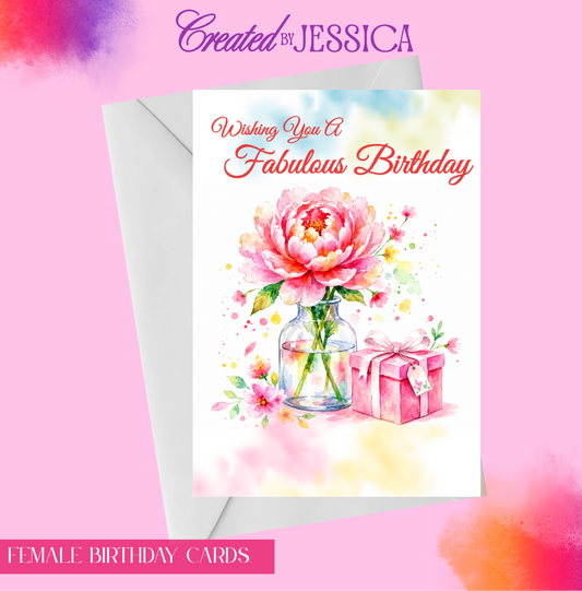 Personalised Floral Birthday Card