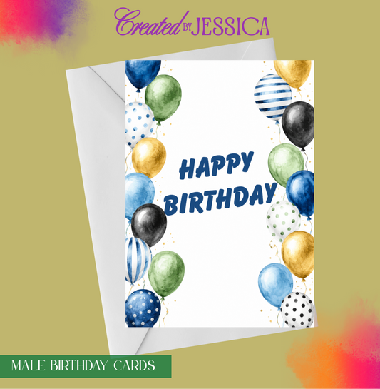 Personalised Balloon Birthday Card