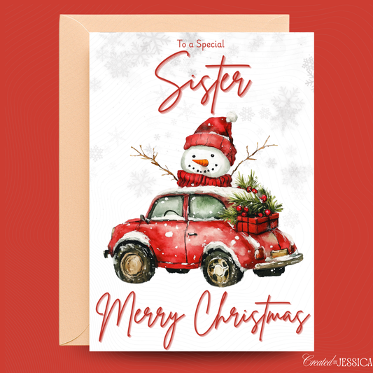 Personalised Christmas Snowman A5 Greeting Card