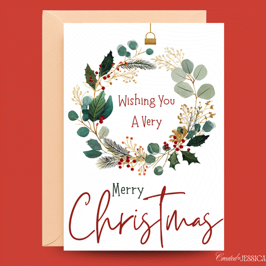 Merry Christmas Wreath Card
