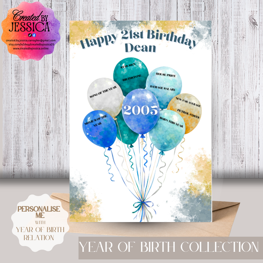 Year of Birth Birthday Cards