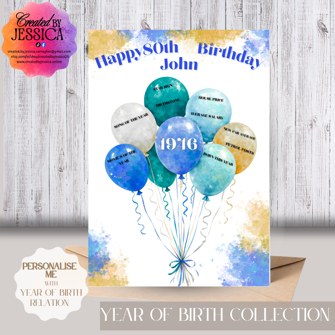 Year of Birth Birthday Cards