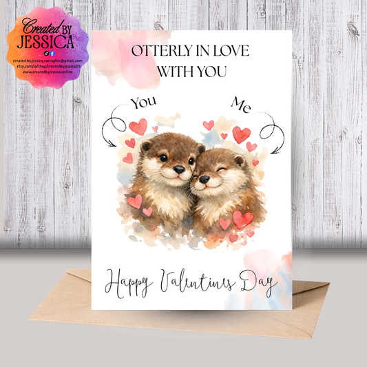 Otterly In Love With You Valentines Card ❤️