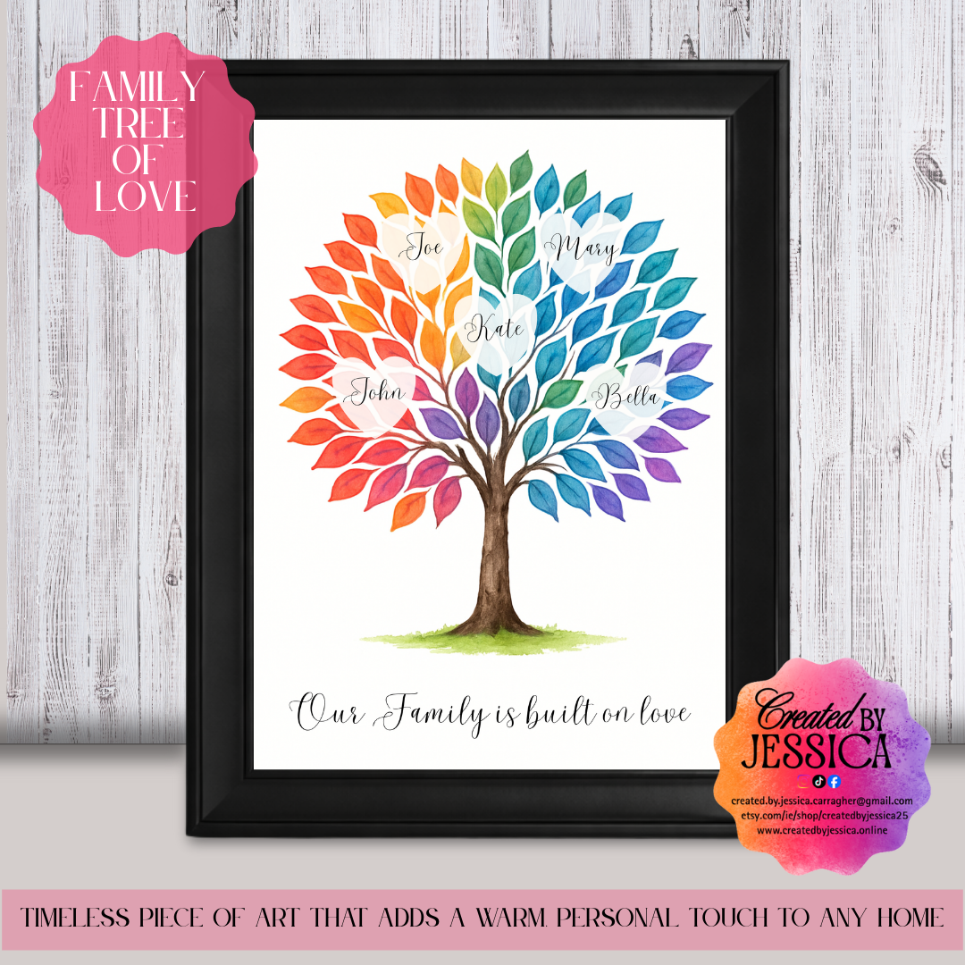 Personalised Family Tree Of Love Print